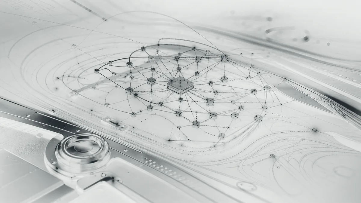 A service dependency graph, a few hubs carrying most of the connections